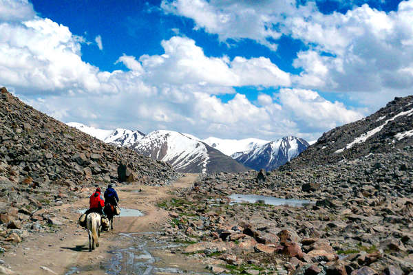 Trail riding in Kyrgyzstan