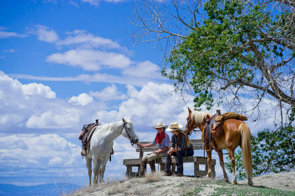 Wranglers and horses at Zapata Ranch
