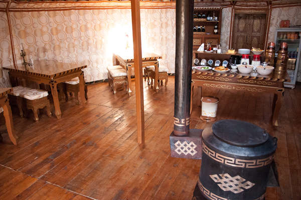 Yurt camp and dining area